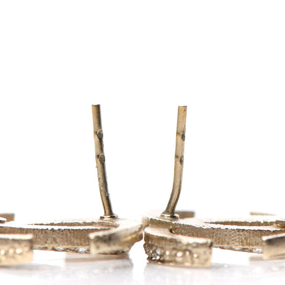 Chanel Crystal CC Moon Earrings Gold 3 of 5
