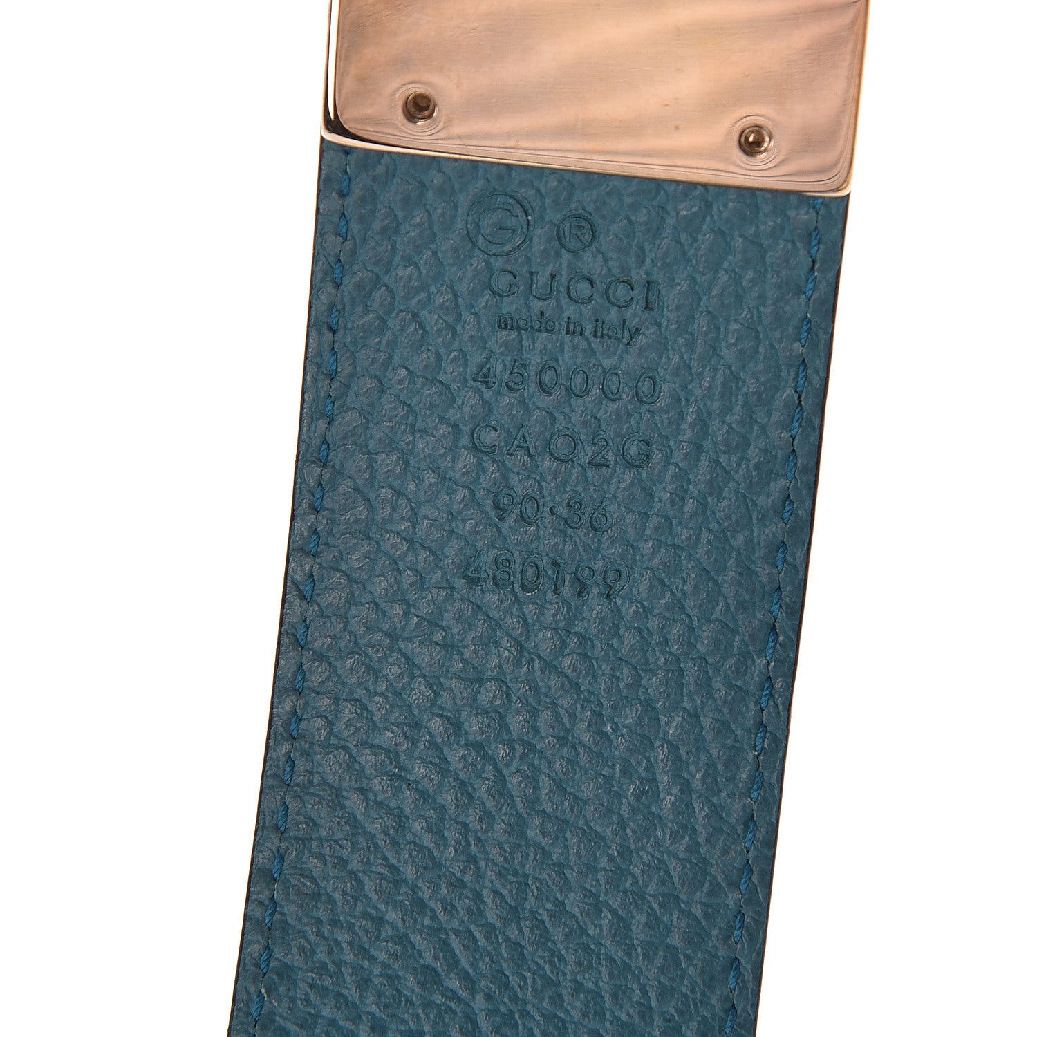 Gucci Dollar Calfskin 1973 Reversible Belt 90 36 Black Deep Cobalt 4 of 6
