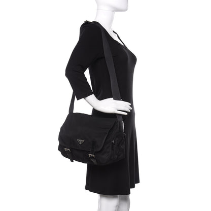 Prada Nylon Vela Messenger Bag Black 2 of 11