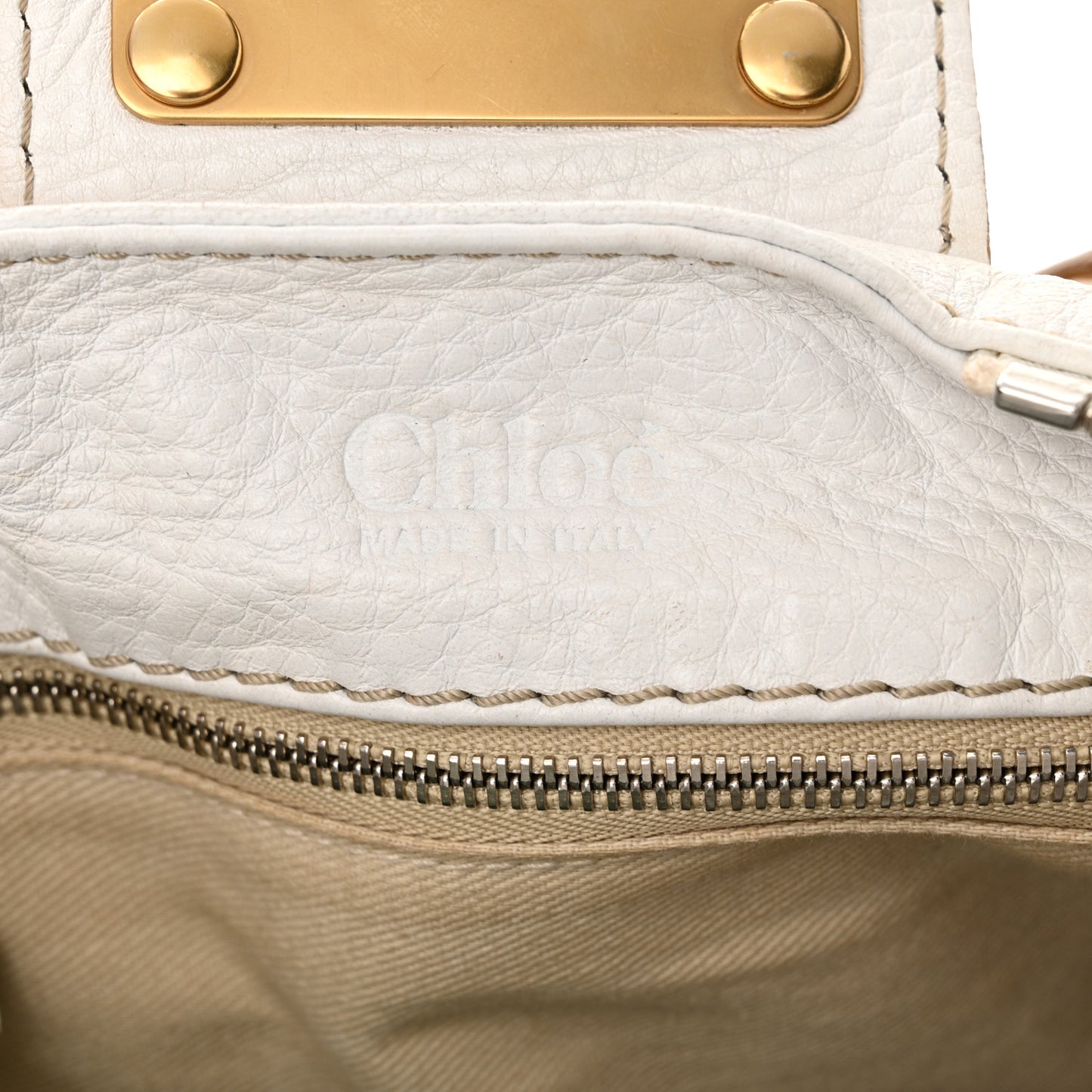 Calfskin Medium Paddington Satchel White
