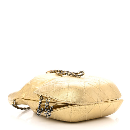 Chanel Metallic Aged Calfskin Quilted Small Gabrielle Bucket Gold 4 of 10