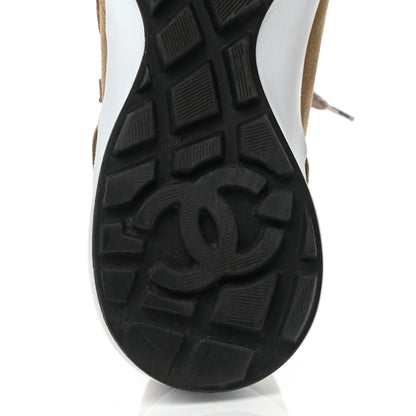 Chanel Suede Goatskin CC Sneakers 41 Dark Beige 6 of 8