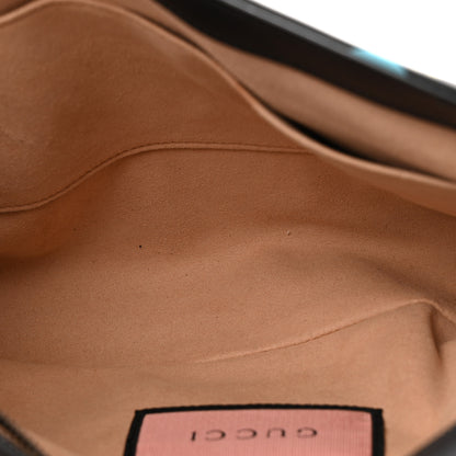 Gucci Calfskin Matelasse GucciGhost Medium GG Marmont Shoulder Bag Black New Acquamarine 5 of 12