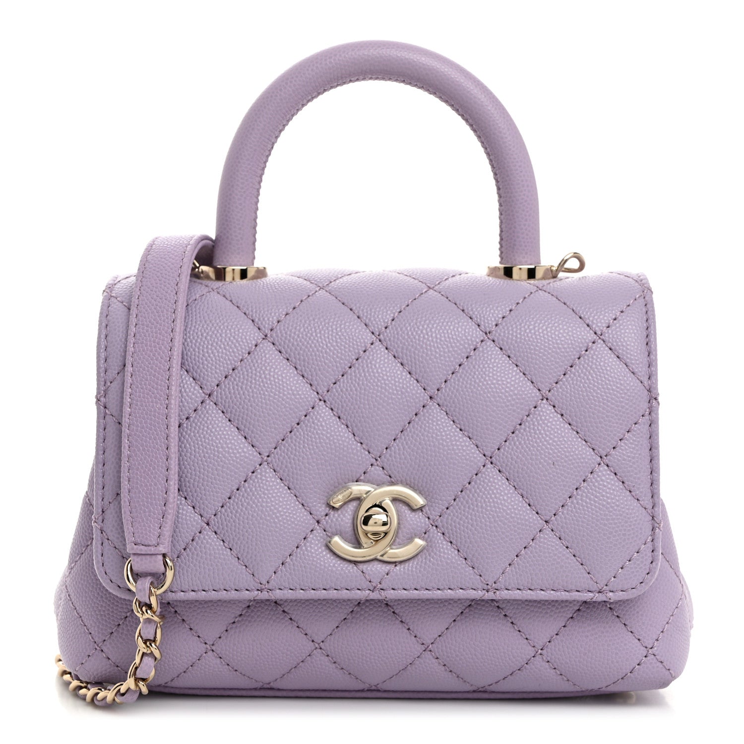 Chanel Caviar Quilted Extra Mini Coco Handle Flap Light Purple 1 of 10