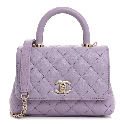 Chanel Caviar Quilted Extra Mini Coco Handle Flap Light Purple 1 of 10