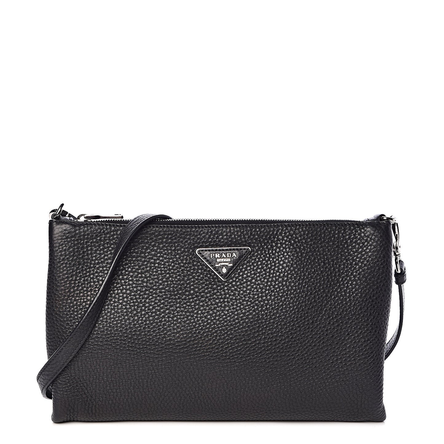 Vitello Daino Crossbody Bag Black
