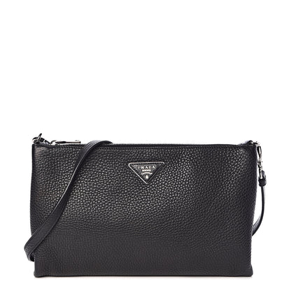 Prada Vitello Daino Crossbody Bag Black 1 of 9