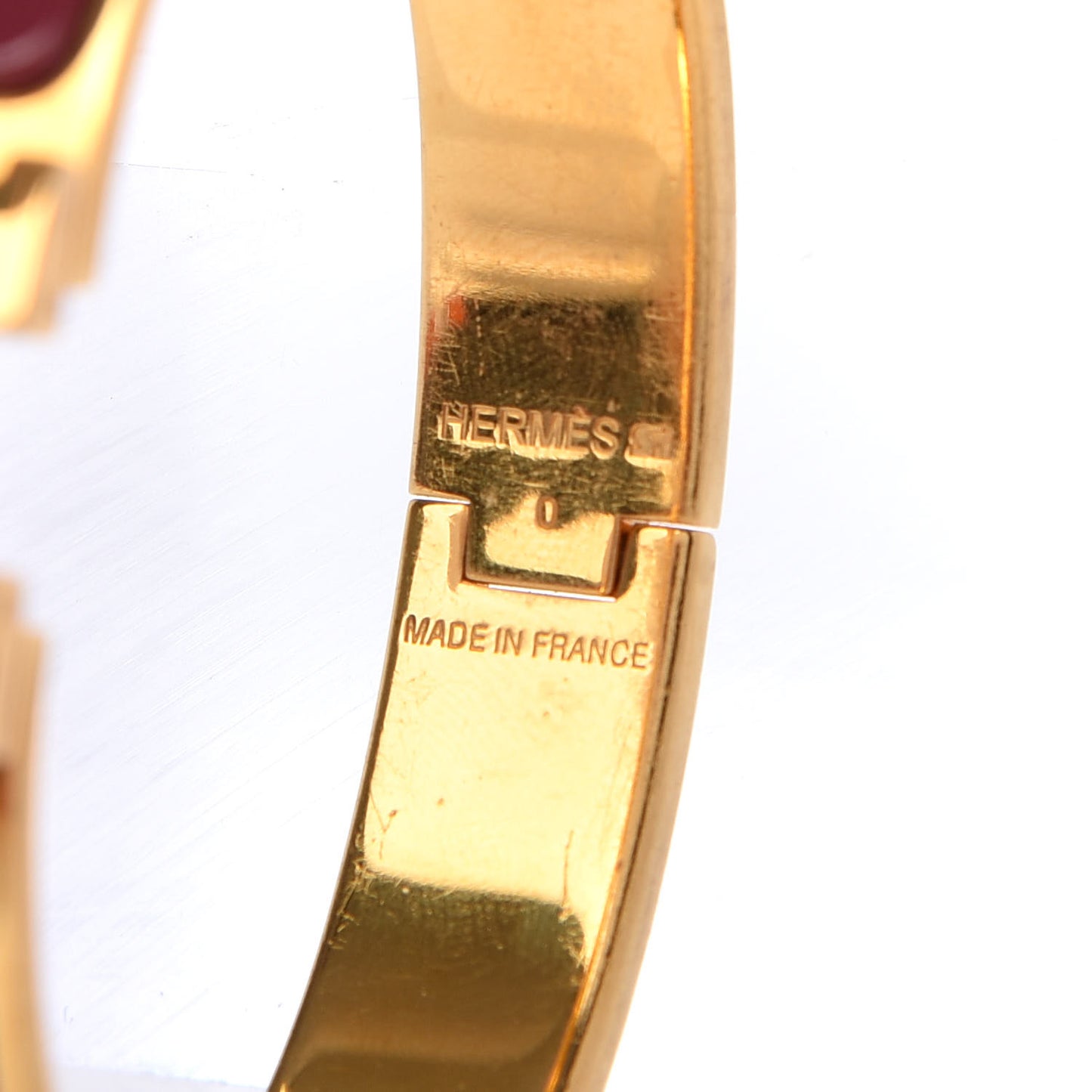 Enamel Narrow Clic Clac H Bracelet GM Rouge
