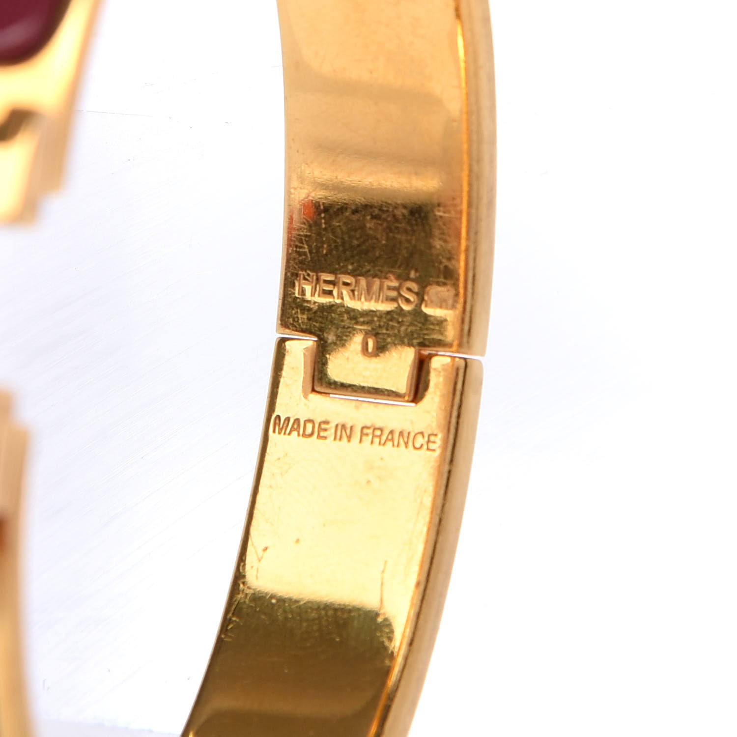 Hermes Enamel Narrow Clic Clac H Bracelet GM Rouge 4 of 6