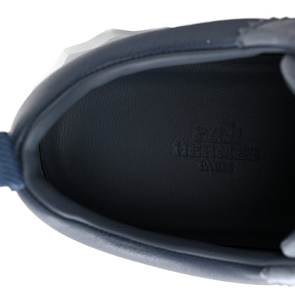 Hermes Sport Goatskin Suede Goatskin Womens Bouncing Sneakers 39 Bleu Mer 8 of 9