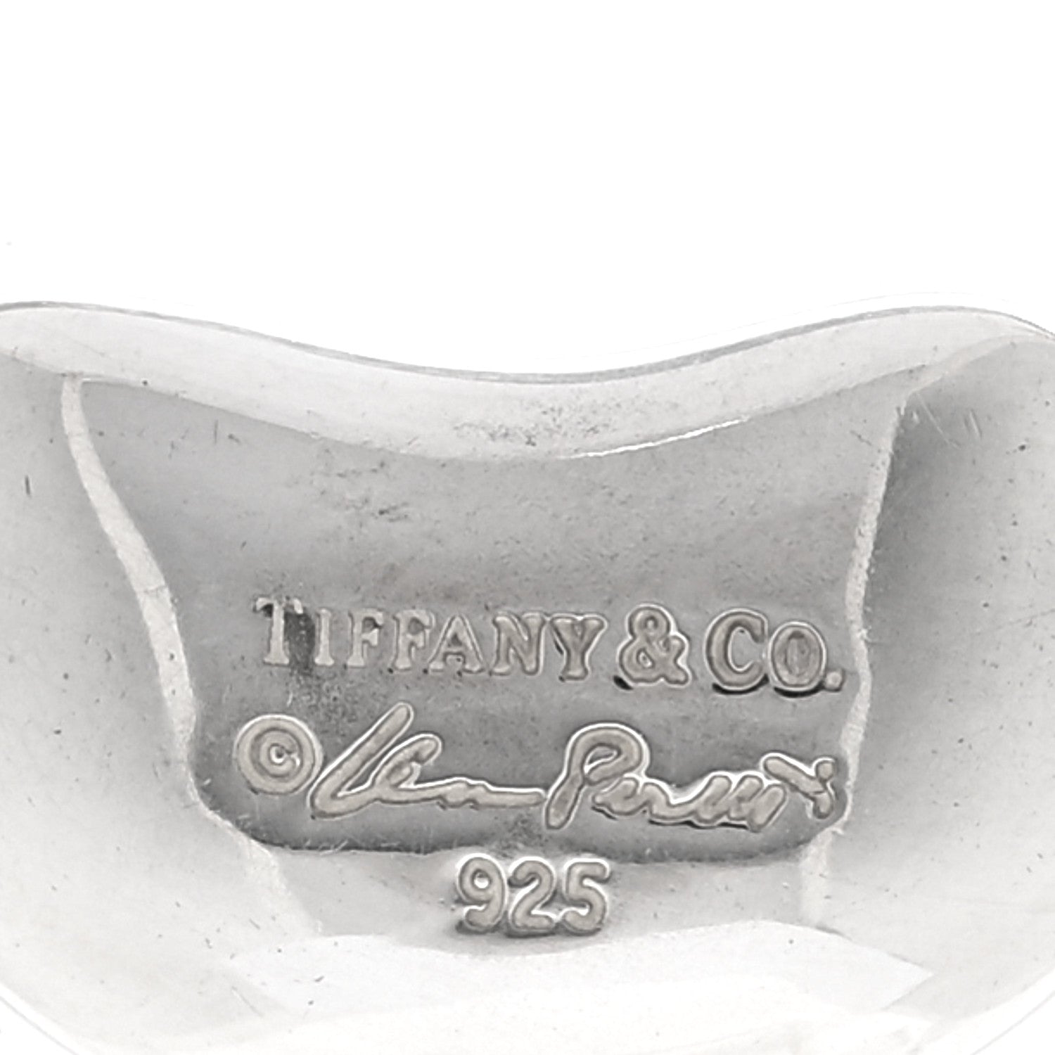 Tiffany Sterling Silver 19mm Elsa Peretti Bean Pendant Necklace 4 of 5