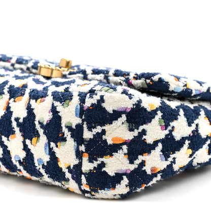 Chanel Tweed Quilted Medium Chanel 19 Flap Ecru Navy Blue Multicolor 10 of 10