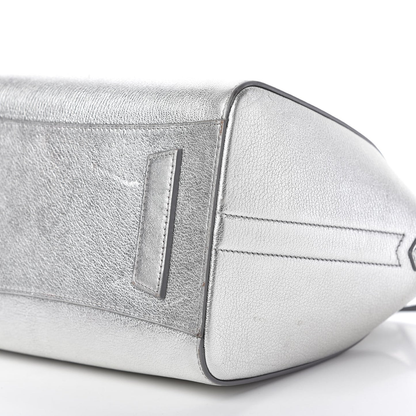 Metallic Sugar Goatskin Small Antigona Silver
