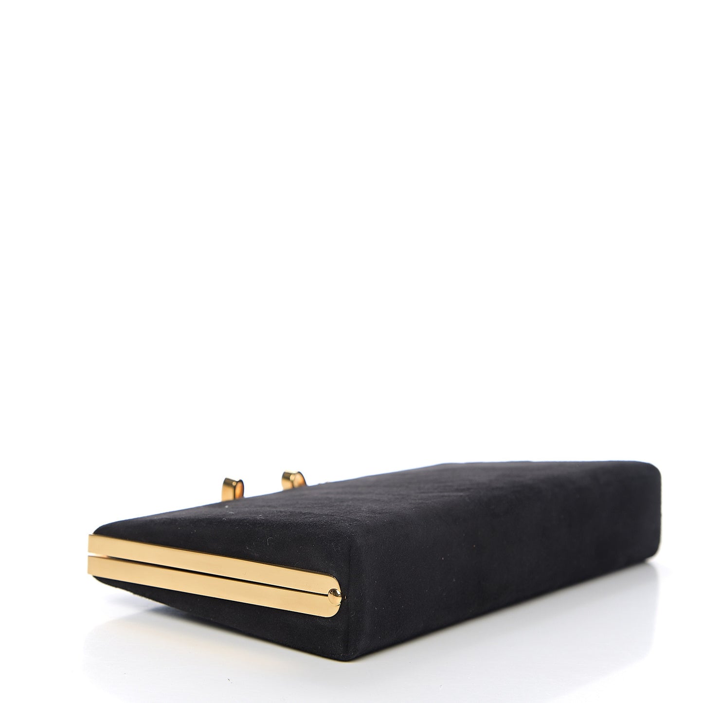 Suede Celeste Logo Clutch Black