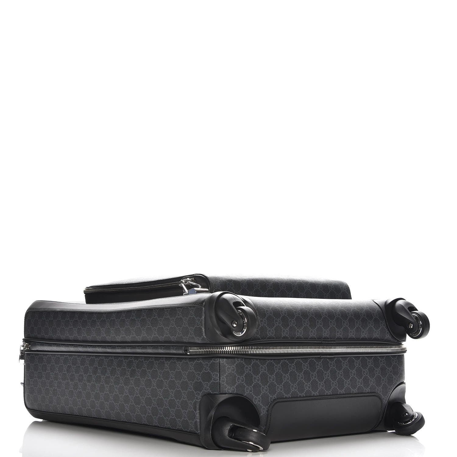 Gucci GG Supreme Monogram Large Four Wheel Suitcase Black Grey 4 of 7