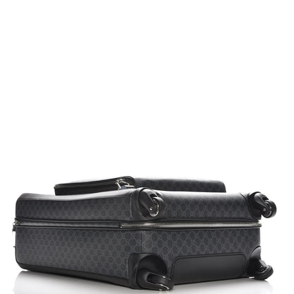 Gucci GG Supreme Monogram Large Four Wheel Suitcase Black Grey 4 of 7