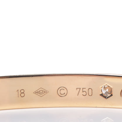 Cartier 18K Yellow Gold 1 Diamond LOVE Cuff Bracelet 18 4 of 6