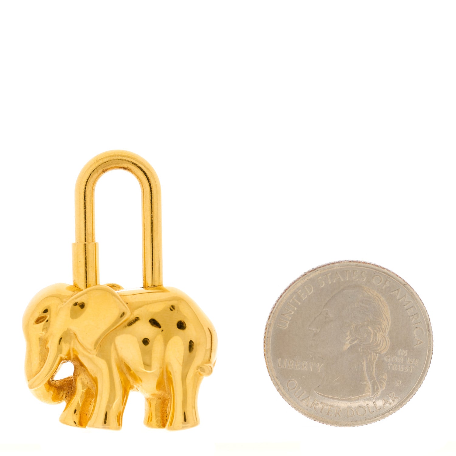 Hermes Permabrass Elephant Cadena Lock Gold 3 of 4