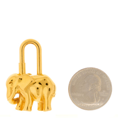 Hermes Permabrass Elephant Cadena Lock Gold 3 of 4