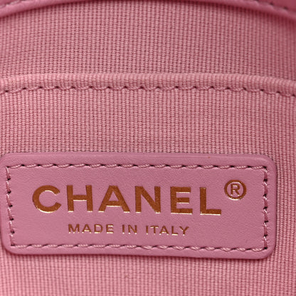Chanel Lambskin Quilted Mini Lacquered Chain Flap Pink 6 of 10