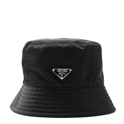Prada Re-Nylon Metal Triangle Logo Bucket Hat XL Black 3 of 9