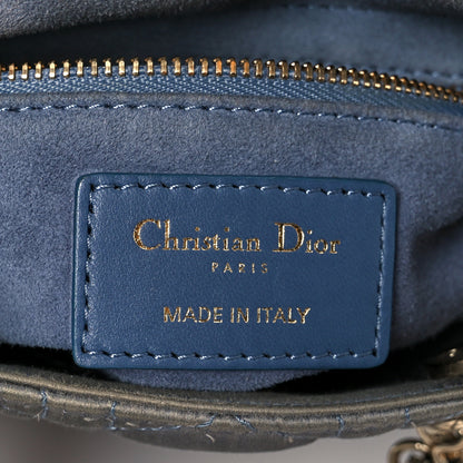 Christian Dior Satin Swarovski Crystal Cannage Mini Lady Dior Grey 6 of 10