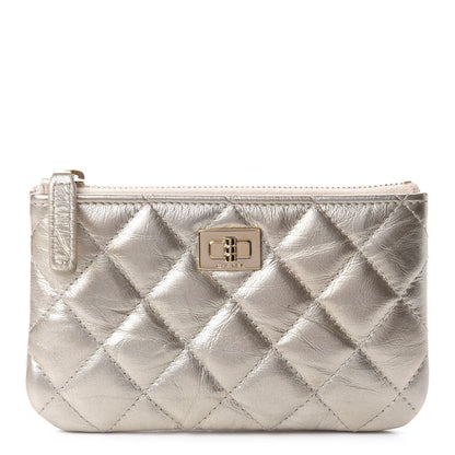 Chanel Metallic Aged Calfskin Quilted Small Reissue Cosmetic Case Gold 1 of 8