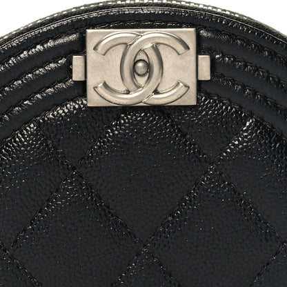Chanel Caviar Quilted Boy Zipped Coin Purse Black 8 of 9