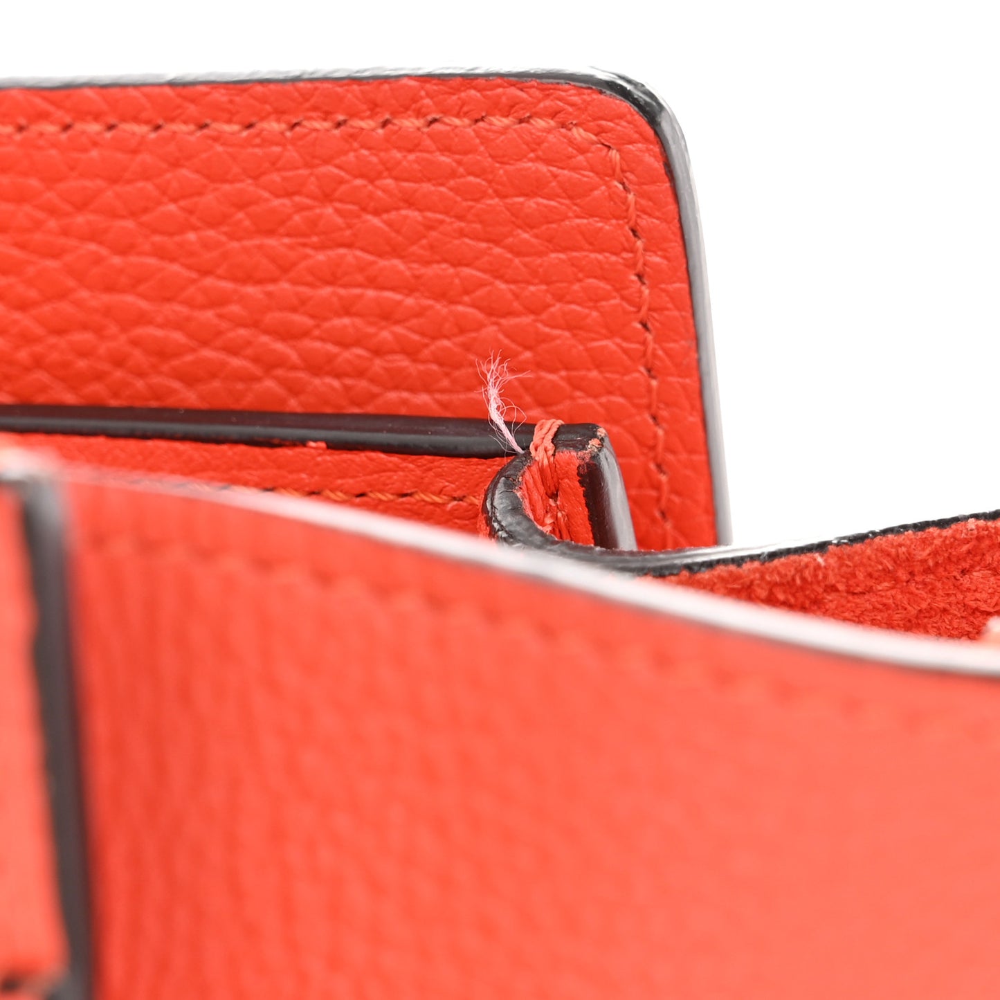 Drummed Calfskin Micro Luggage Vermillion