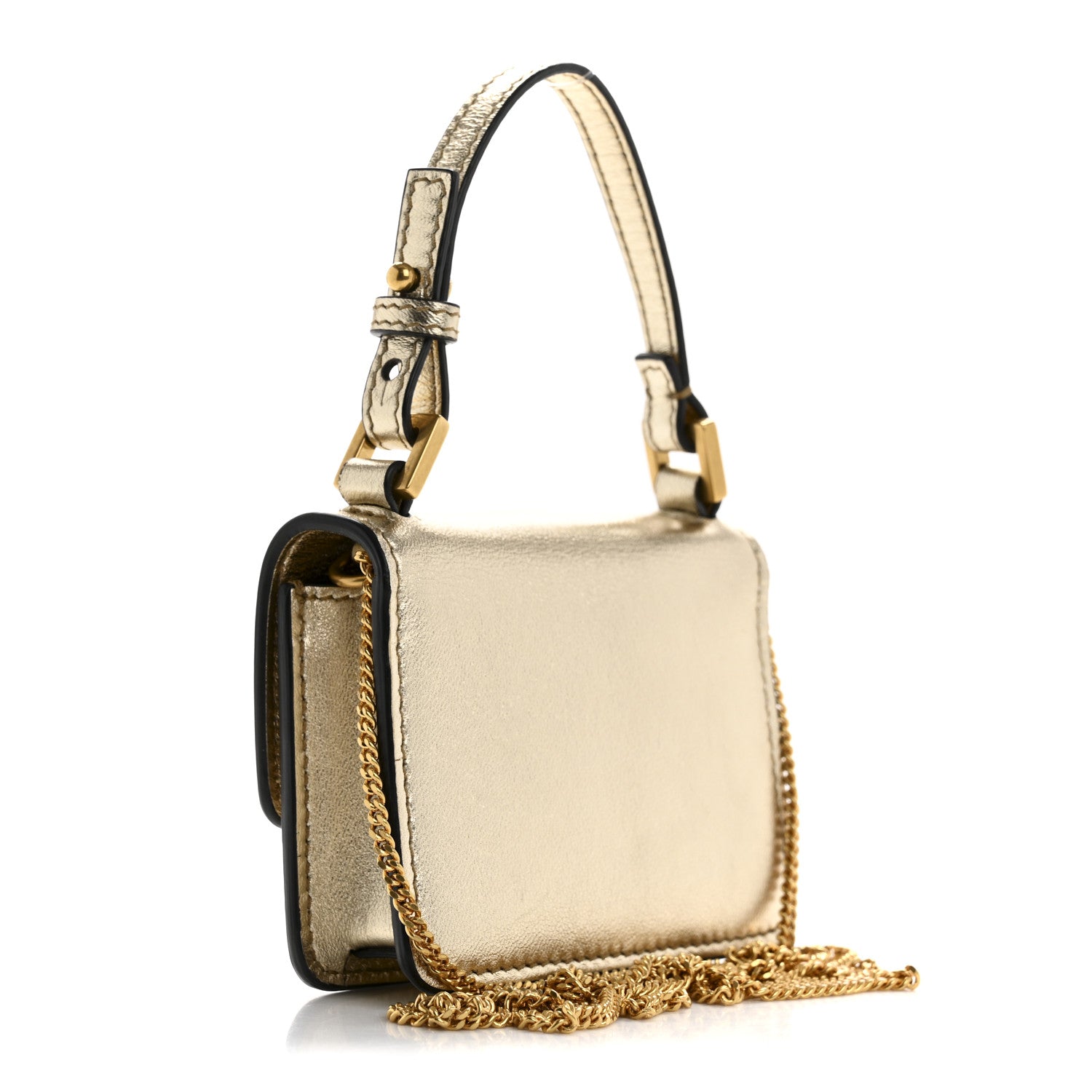 Valentino Garavani Metallic Calfskin Mini VSling Shoulder Bag Sahara 3 of 10