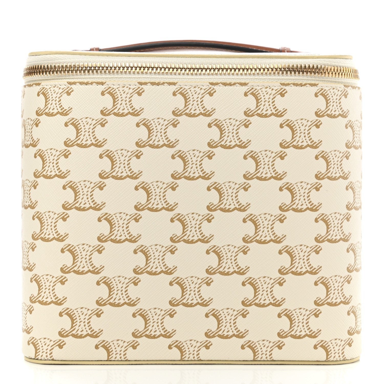 Celine Triomphe Canvas Calfskin Square Vanity Case White 3 of 8