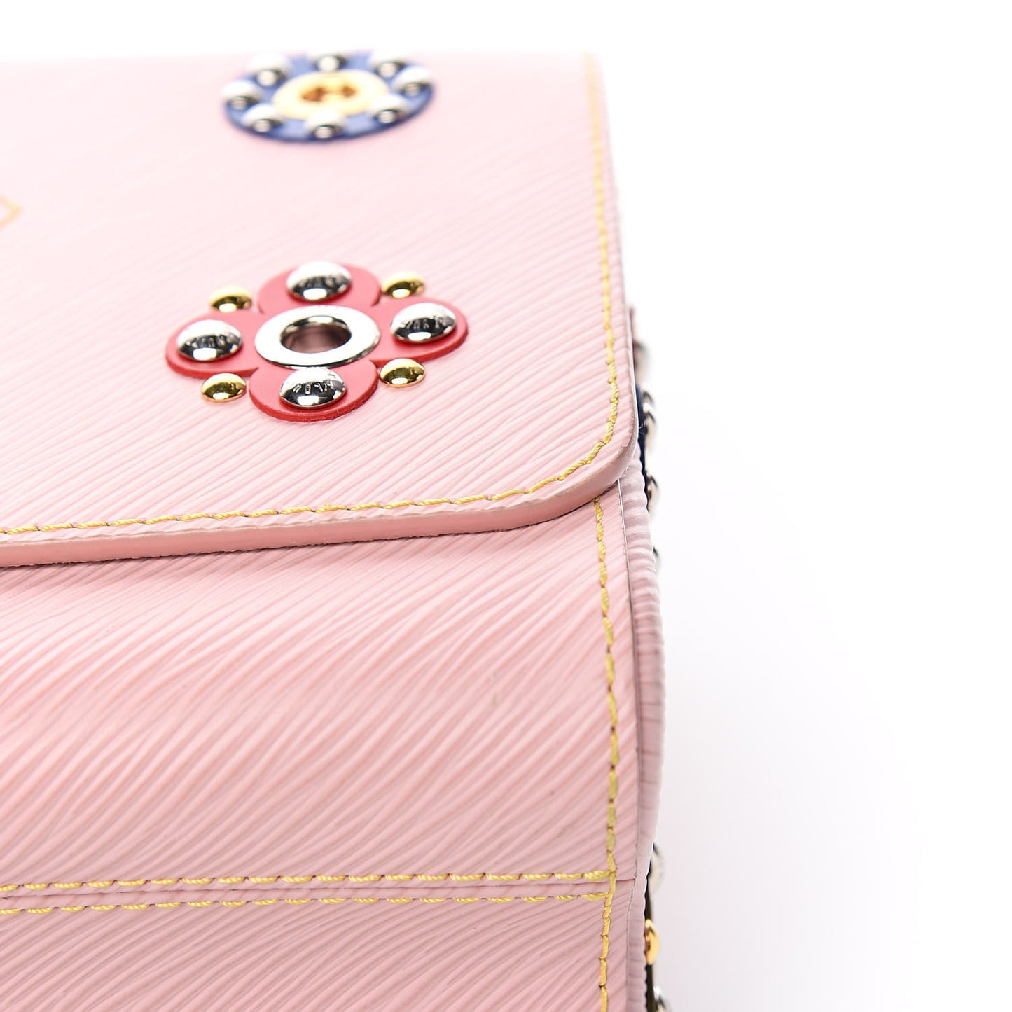 Epi Mechanical Flowers Twist Shoulder Bag MM Rose Ballerine