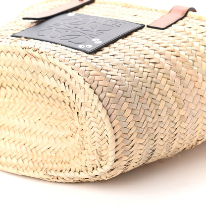Loewe X MY NEIGHBOR TOTORO Raffia Dust Bunnies Basket Tote Bag Black Tan 7 of 9