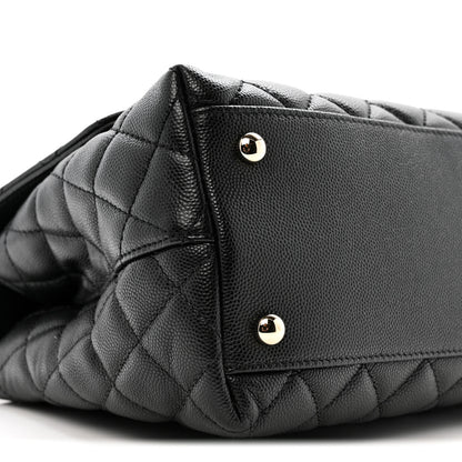 Chanel Caviar Lizard Embossed Quilted Small Coco Handle Flap Black 10 of 13