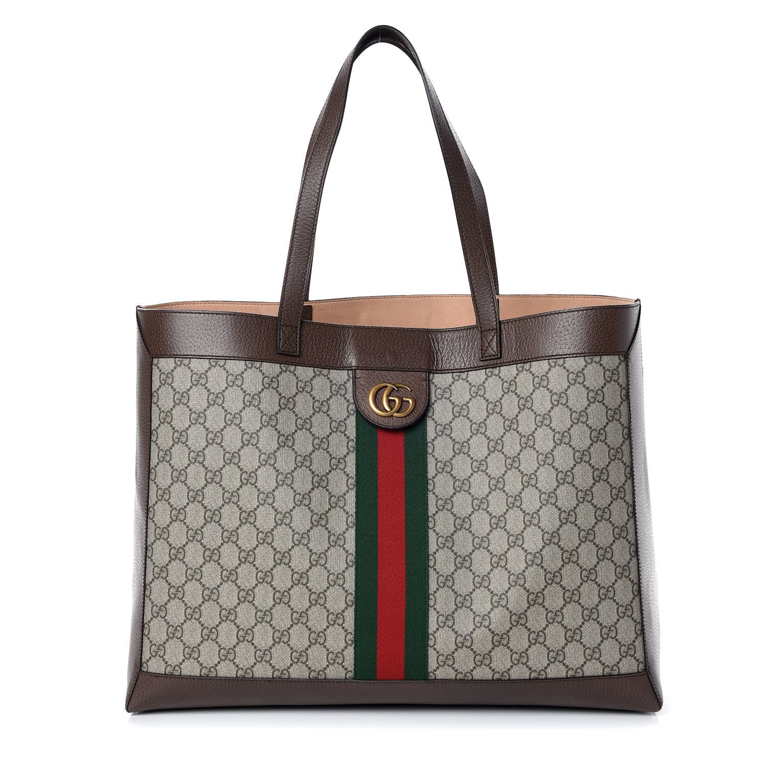 Gucci GG Supreme Monogram Web Ophidia Tote Brown 1 of 9