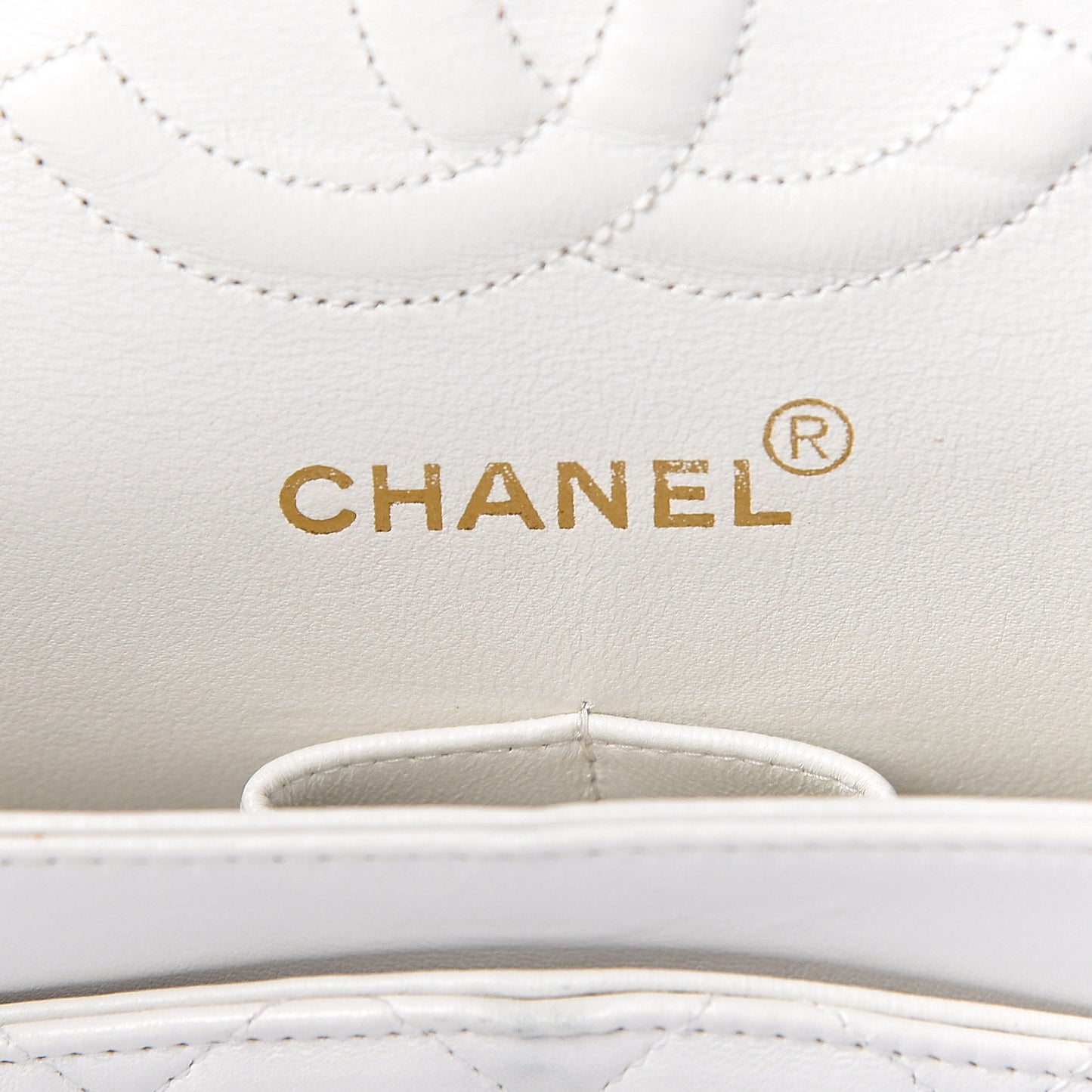 Lambskin Quilted Medium Double Flap White