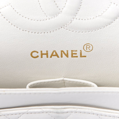 Chanel Lambskin Quilted Medium Double Flap White 6 of 17