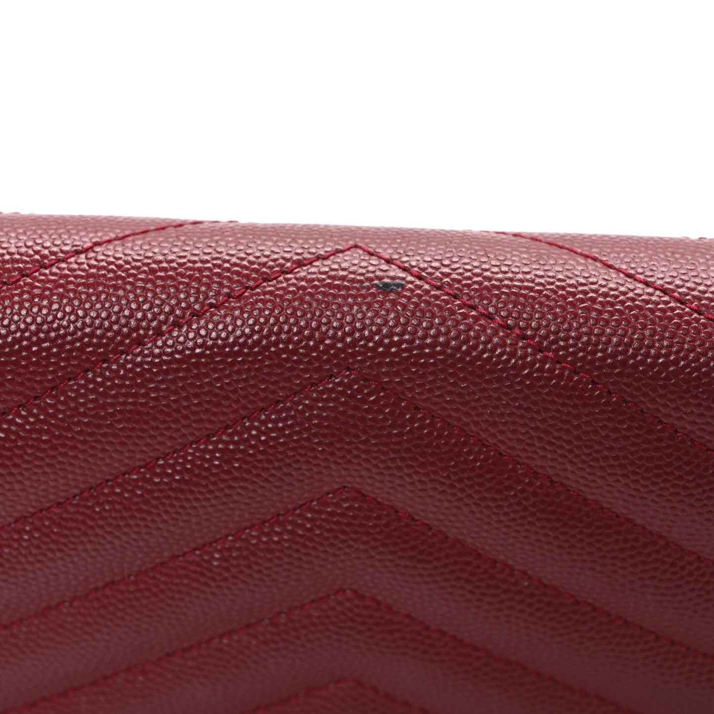 Grain De Poudre Matelasse Chevron Monogram Envelope Chain Wallet New Red