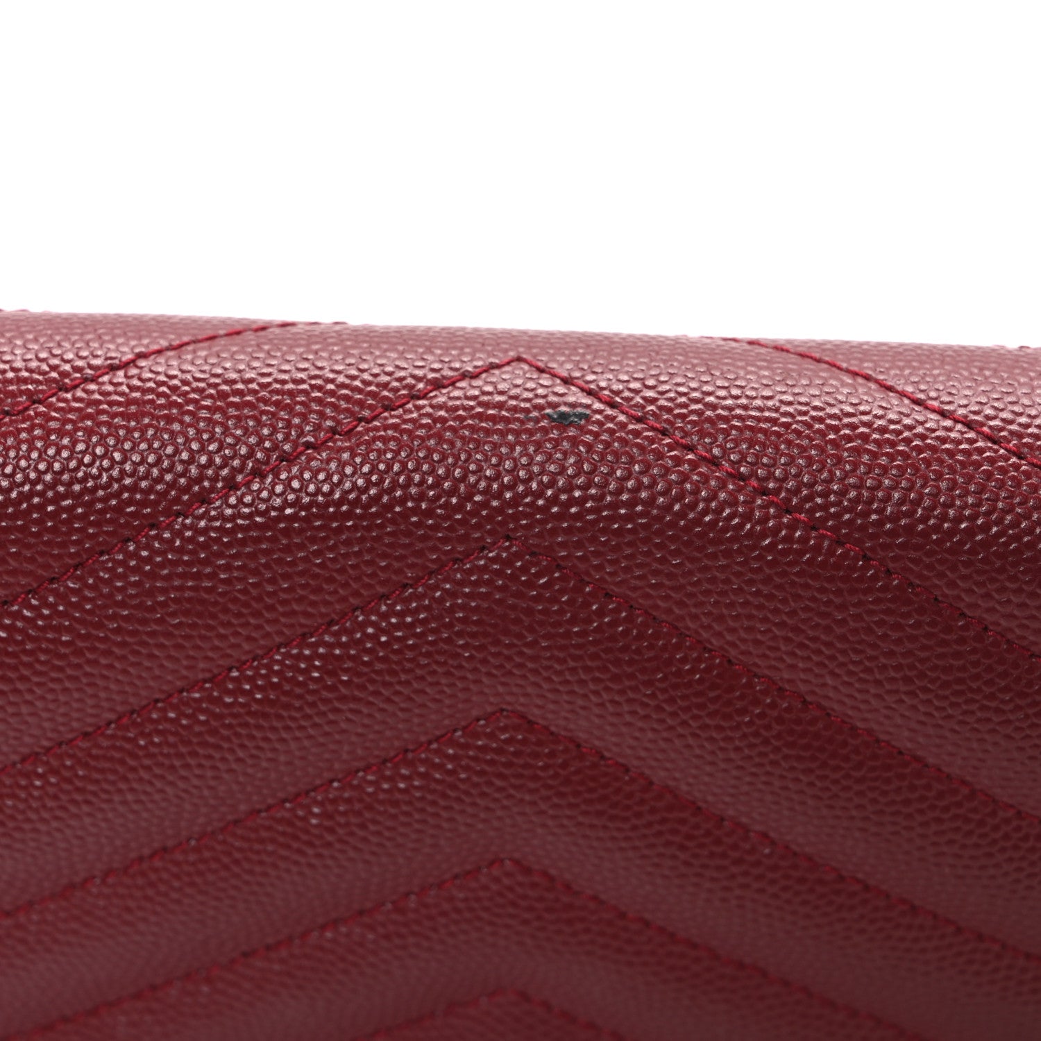 Saint Laurent Grain De Poudre Matelasse Chevron Monogram Envelope Chain Wallet New Red 11 of 11