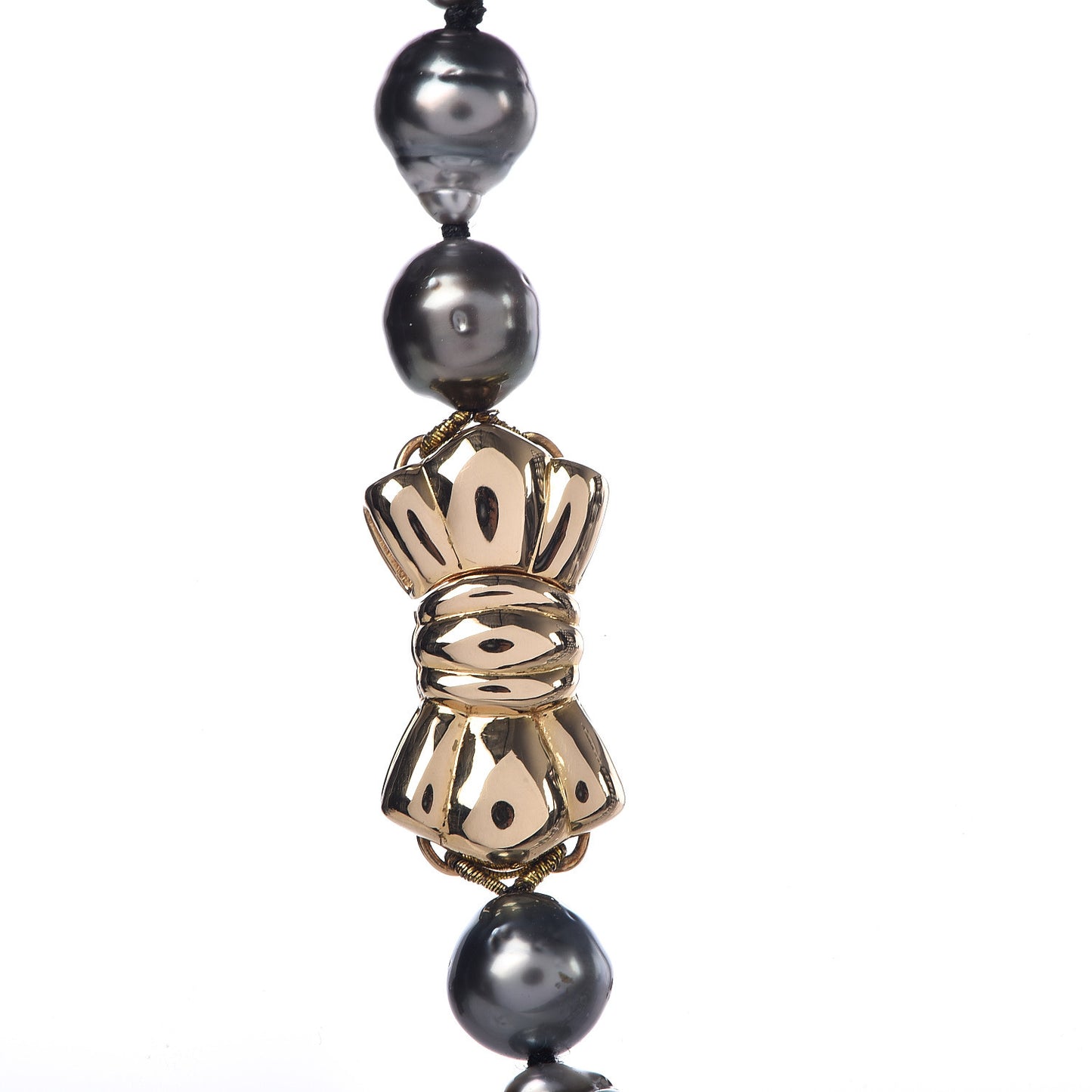 18K Yellow Gold Gray South Sea Baroque Pearl 7-10mm Graduated Strand Necklace 18.5"