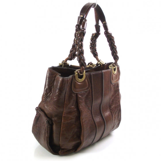 Leather Large Heloise Satchel Brown