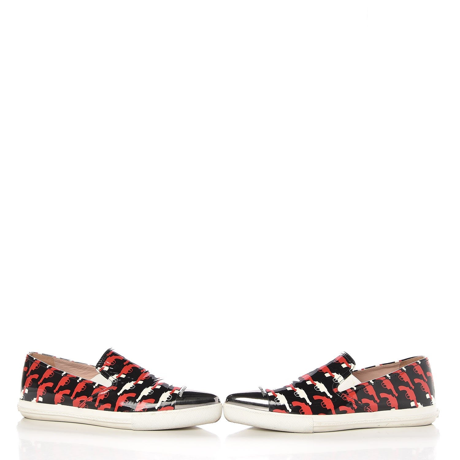 Miu Miu Patent Pistol Print Cap Toe Flats 39.5 5 of 10