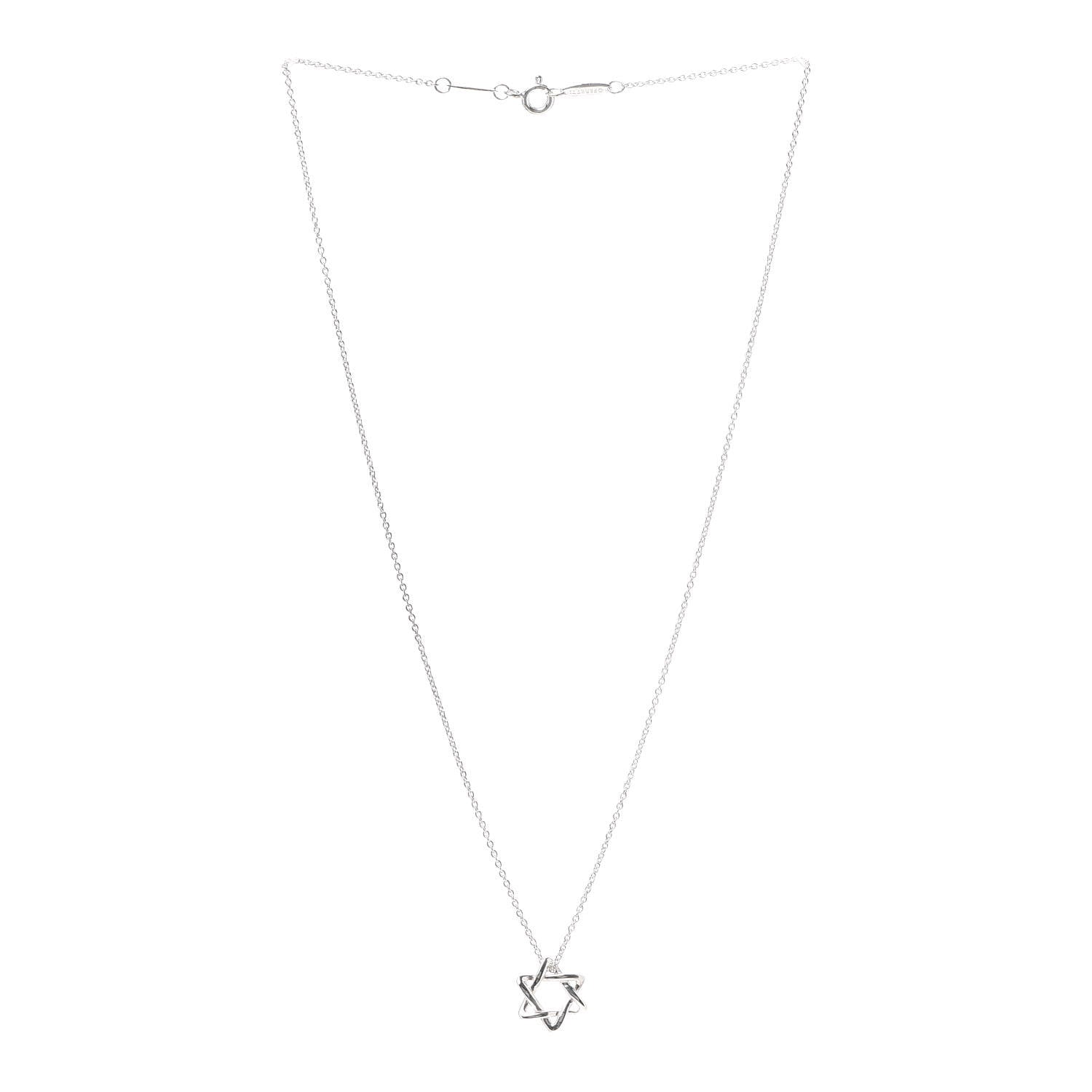 Tiffany Sterling Silver 12mm Elsa Peretti Star of David Pendant Necklace 3 of 5