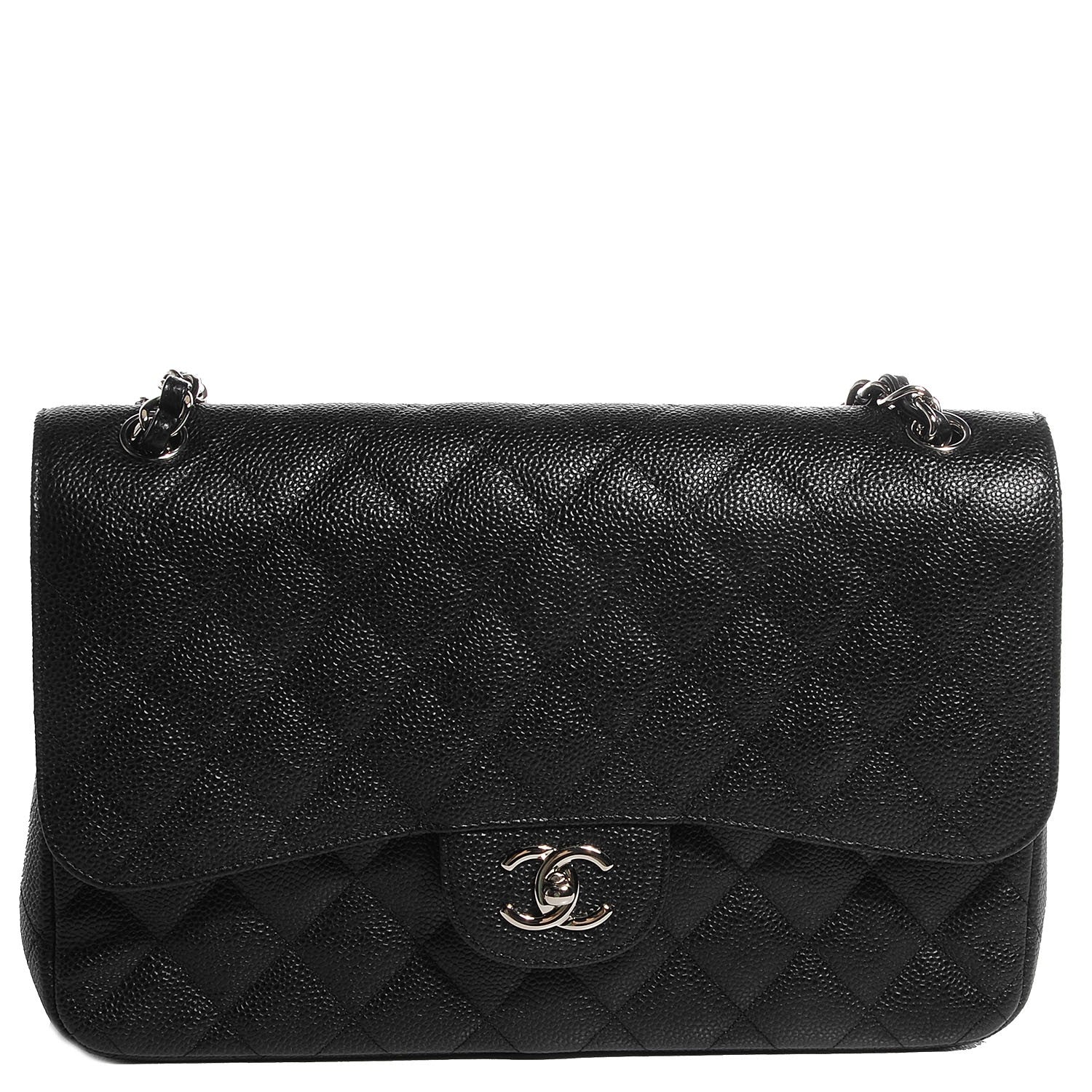 Chanel Caviar Quilted Jumbo Double Flap Black 1 of 8