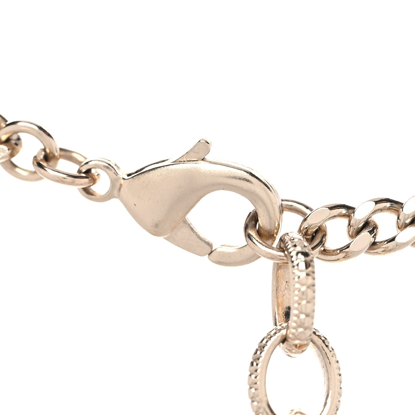 Crystal Pearl Resin CC Drop Multi Strand Chain Necklace Gold Pearly White