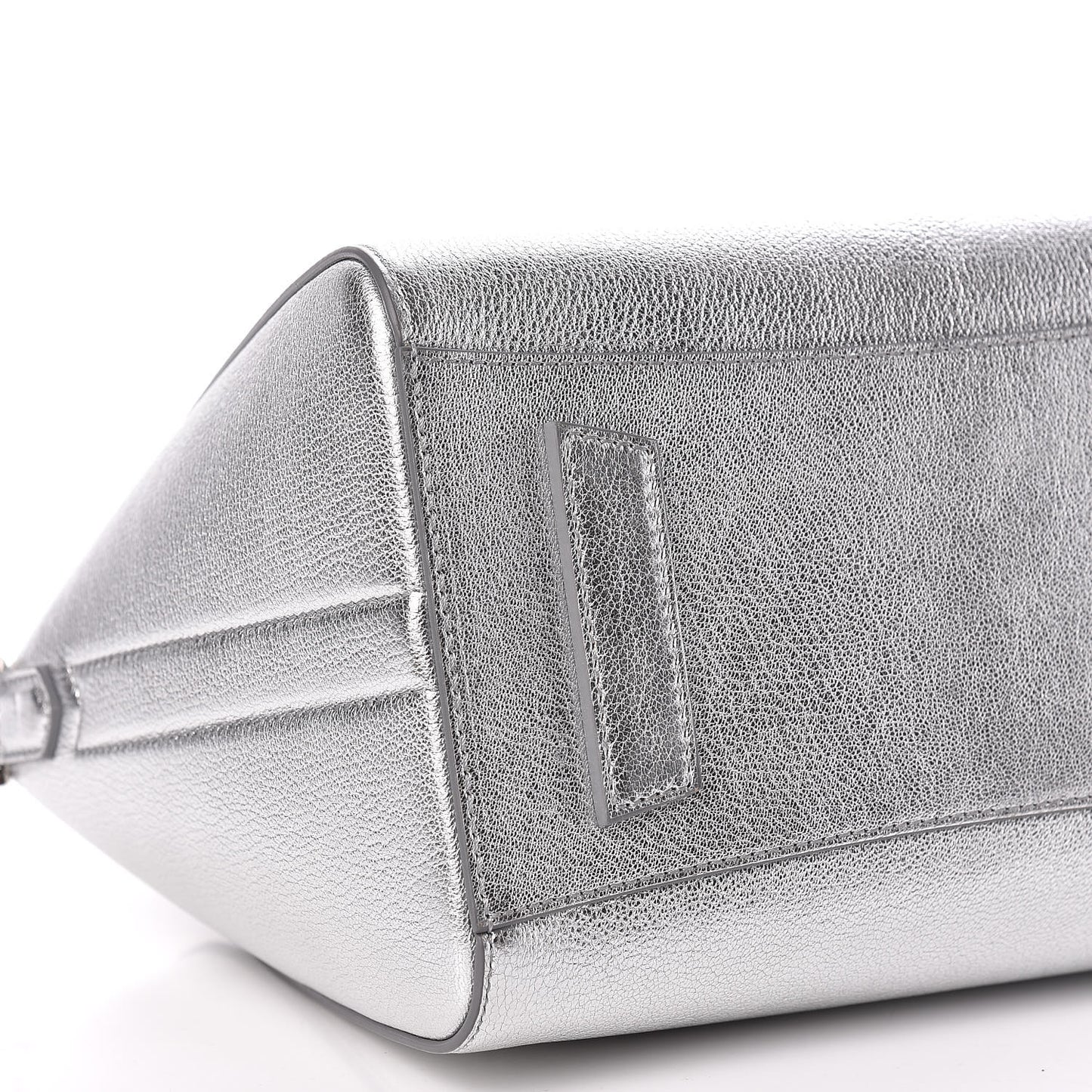 Metallic Sugar Goatskin Small Antigona Silver