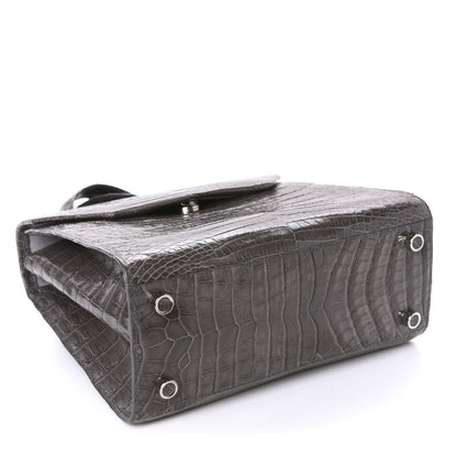 Nancy Gonzalez Crocodile Top Handle Shoulder Bag Grey 5 of 12