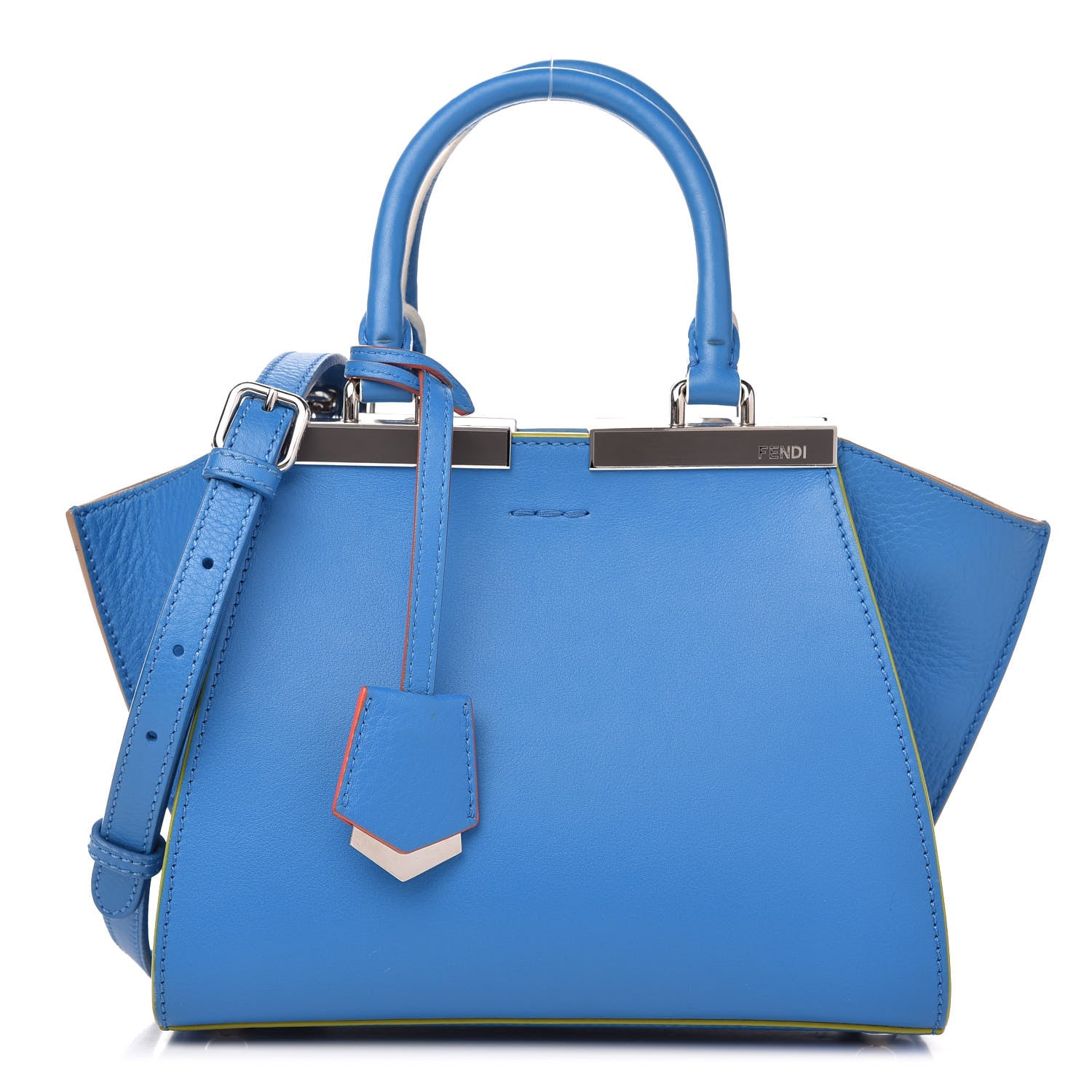 Fendi Vitello Dolce Mini 3jours Tote Blue Royal 1 of 10