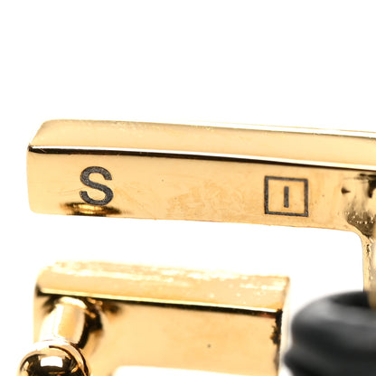 Gucci Metal Calfskin Square G Bracelet S Black Gold 5 of 6