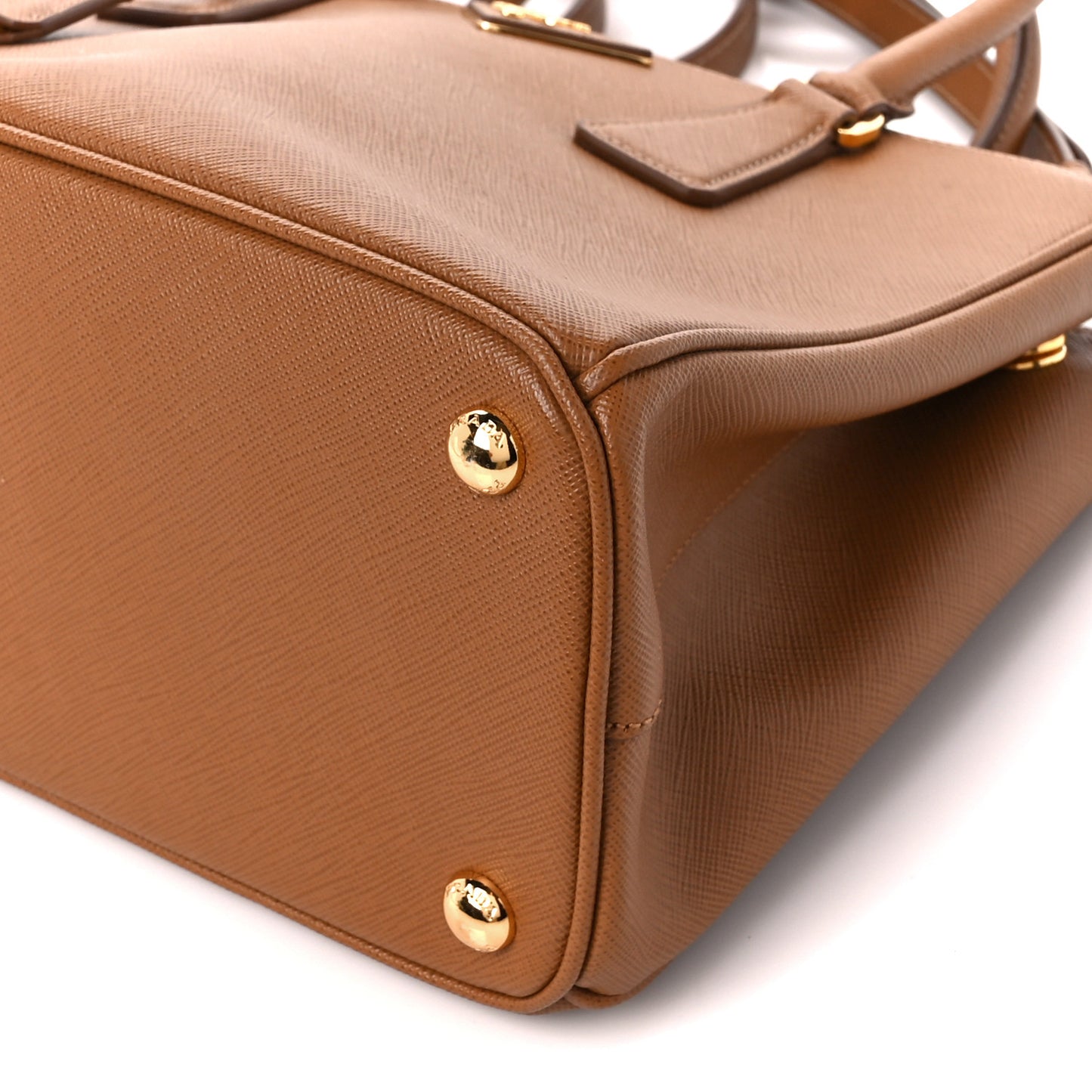 Saffiano Small Galleria Double Zip Tote Caramel